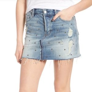 NWT RAILS Wynonna Studded Cutoff Denim Miniskirt, Size 31